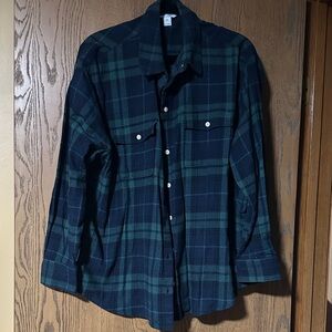 Old Navy Green and Blue Plaid Button Down Shirt